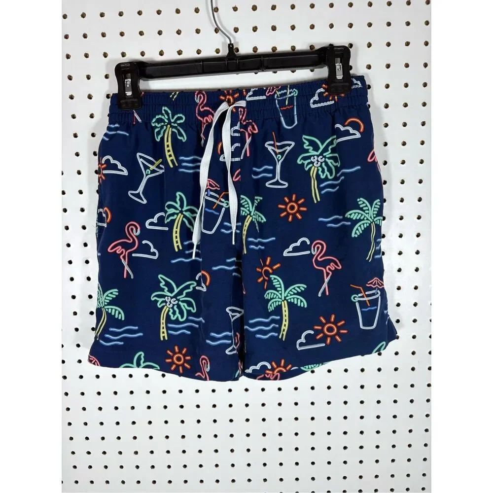 Chubbies The Neon Lights Swim Shorts Trunks Navy Board Shorts S